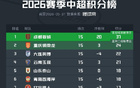 中超半程积分榜出炉：成都蓉城以13分强势领跑，武汉三镇与天津津门虎双双跌入降级区，保级形势愈发严峻